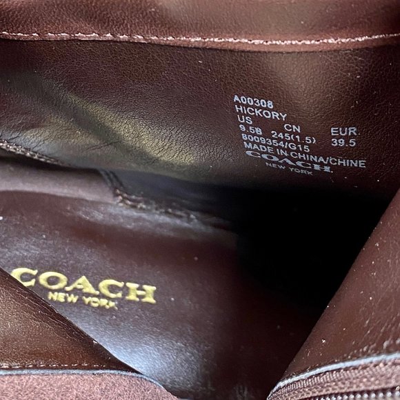 Coach COMFY Ankle Booties Brown Leather Gold Stud Accents 3” Heel Sz 9.5 - Picture 10 of 10